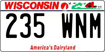 WI license plate 235WNM
