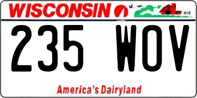 WI license plate 235WOV