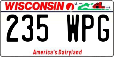 WI license plate 235WPG