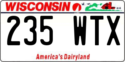WI license plate 235WTX