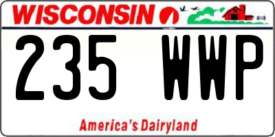 WI license plate 235WWP