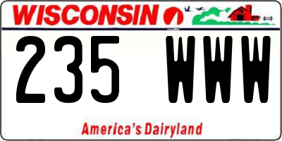 WI license plate 235WWW