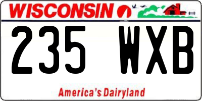 WI license plate 235WXB