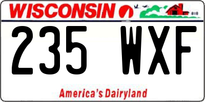 WI license plate 235WXF