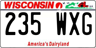 WI license plate 235WXG