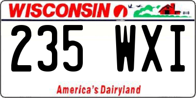 WI license plate 235WXI