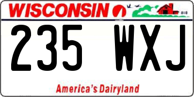 WI license plate 235WXJ