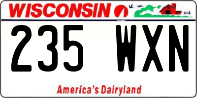 WI license plate 235WXN