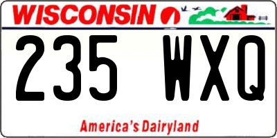 WI license plate 235WXQ