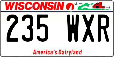 WI license plate 235WXR