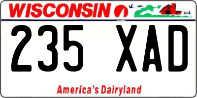WI license plate 235XAD