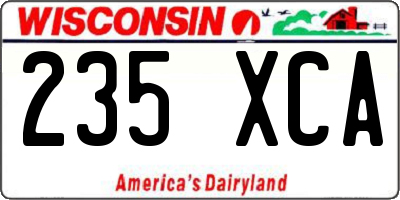 WI license plate 235XCA