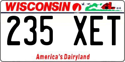 WI license plate 235XET