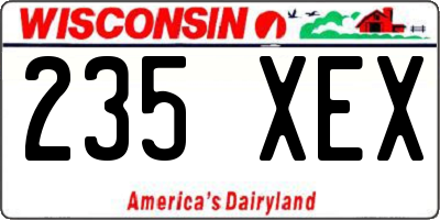 WI license plate 235XEX
