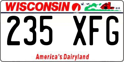 WI license plate 235XFG