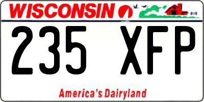 WI license plate 235XFP