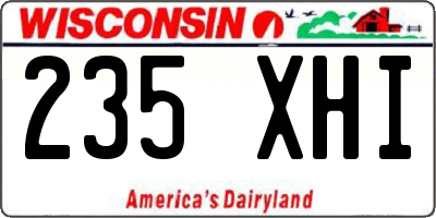 WI license plate 235XHI
