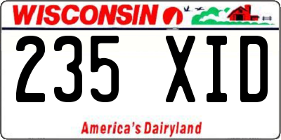 WI license plate 235XID