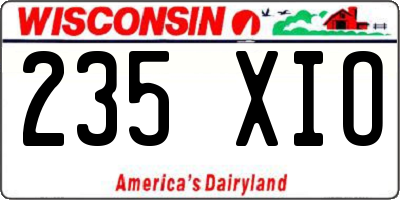 WI license plate 235XIO