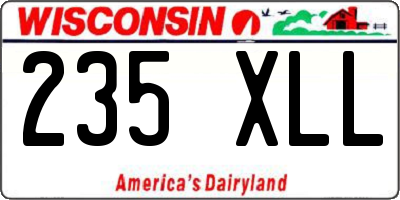 WI license plate 235XLL