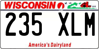WI license plate 235XLM