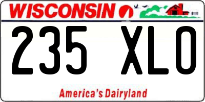 WI license plate 235XLO