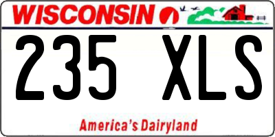 WI license plate 235XLS