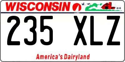 WI license plate 235XLZ