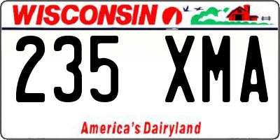 WI license plate 235XMA