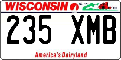 WI license plate 235XMB