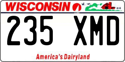 WI license plate 235XMD
