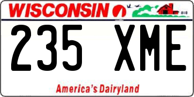 WI license plate 235XME