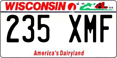 WI license plate 235XMF
