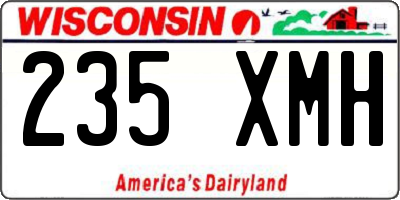 WI license plate 235XMH