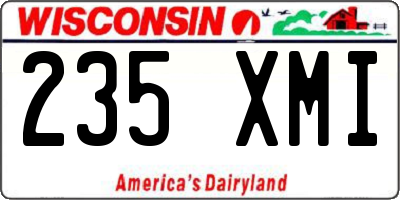 WI license plate 235XMI