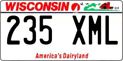 WI license plate 235XML