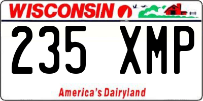 WI license plate 235XMP