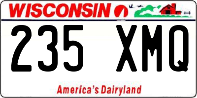 WI license plate 235XMQ