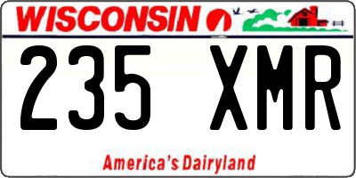 WI license plate 235XMR