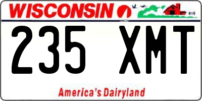 WI license plate 235XMT
