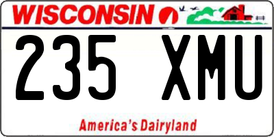 WI license plate 235XMU