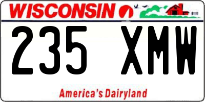 WI license plate 235XMW