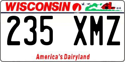 WI license plate 235XMZ