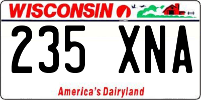 WI license plate 235XNA