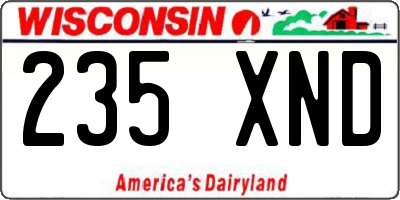 WI license plate 235XND