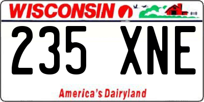 WI license plate 235XNE