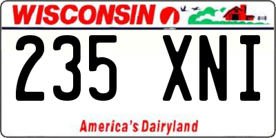 WI license plate 235XNI