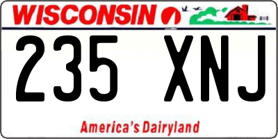 WI license plate 235XNJ