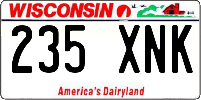 WI license plate 235XNK