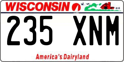 WI license plate 235XNM